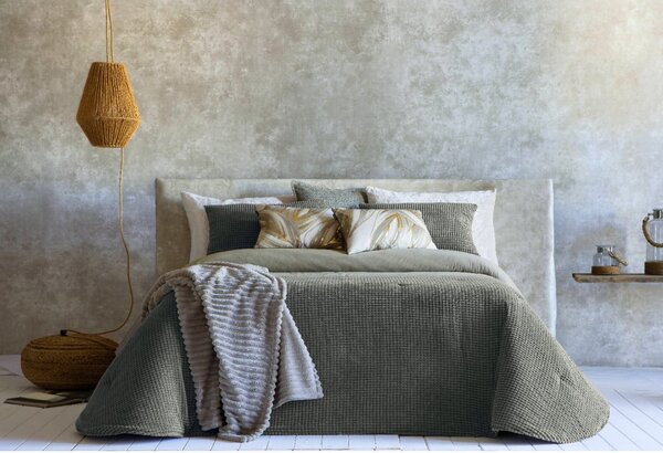 Textil Antilo Přehoz na postel Madeira, šedozelený, sada se 2 povlaky na polštáře 70x50 cm Rozměr: 270x270 cm