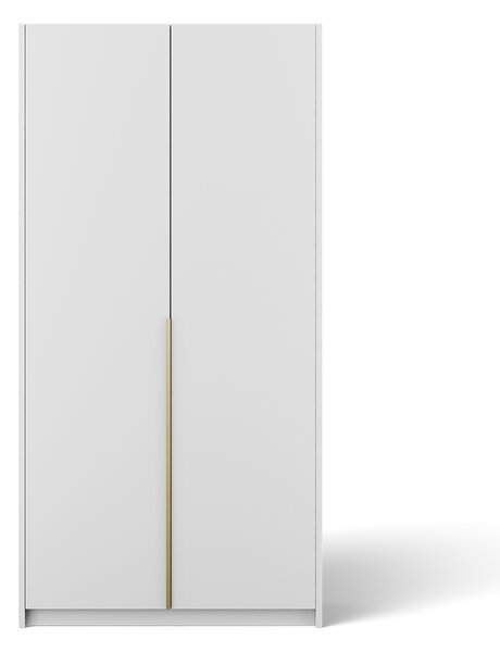 ADRK Šatní skříň BREGMA II WG 100, bílá/madlo zlaté