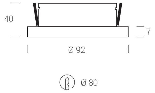 LED2 2050131 STATIC, kulaté zápustné bodové svítidlo 92mm 7W / 700lm 3000K IP44 písková matná