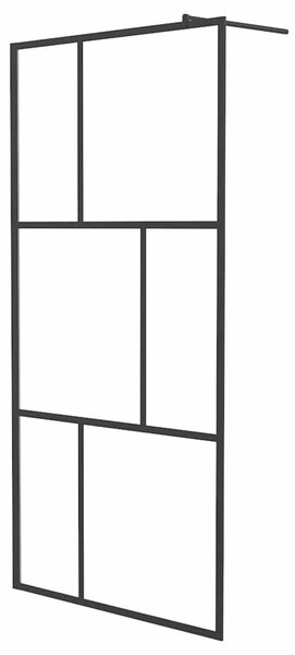 Zástěna do průchozí sprchy s tvrzeným sklem černá 100 x 195 cm 149154