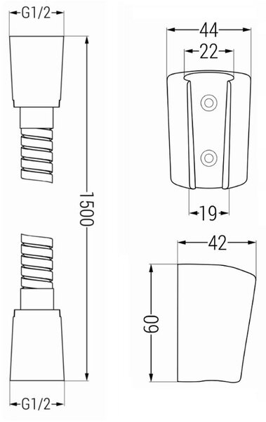 Mexen příslušenství - 1-bodový ruční sprchový set R-62, chrom, 785626052-00