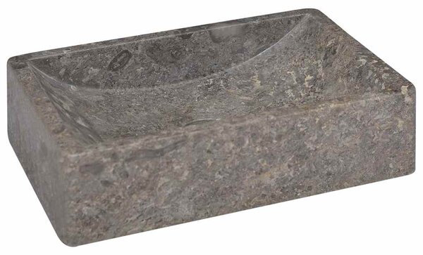Umyvadlo 45 x 30 x 12 cm mramor šedé s vysokým leskem 149156