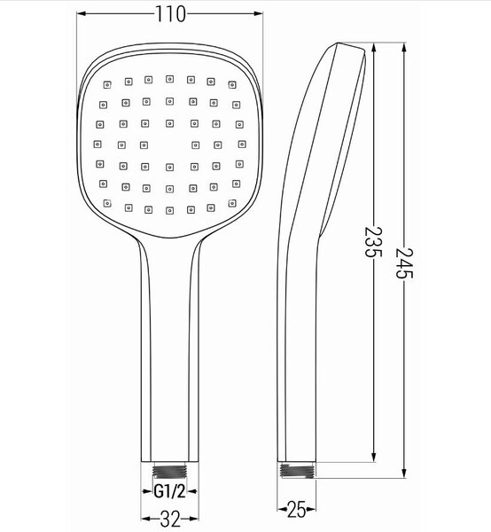 Mexen příslušenství - 1-bodový ruční sprchový set R-33, chrom/bílá, 785336052-02