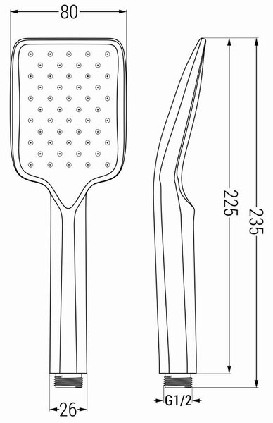 Mexen příslušenství - 1-bodový ruční sprchový set R-62, černý, 785626052-70