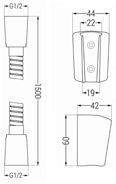 Mexen příslušenství - 1-bodový ruční sprchový set R-74, chrom, 785746052-00
