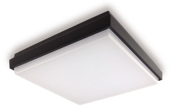 LED2 5130934 QUAD L, stropní hranaté extériové svítidlo 240mm 25W / 2000lm 3000K IP54 antracit