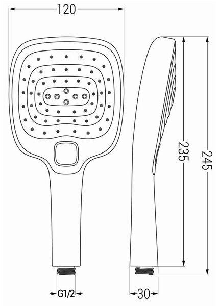 Mexen příslušenství - 1-bodový ruční sprchový set R-17, černá, 785176052-70