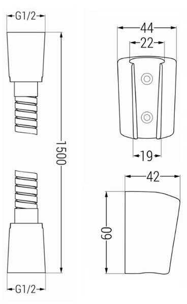 Mexen příslušenství - 1-bodový ruční sprchový set R-77, chrom, 785776052-00