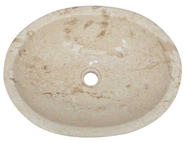 Umyvadlo krémové 53 x 40 x 15 cm mramor 149171