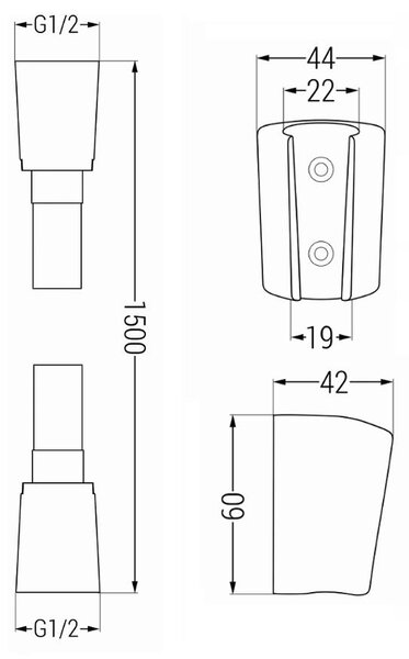 Mexen příslušenství - 1-bodový ruční sprchový set R-45, zlatý, 785456052-50
