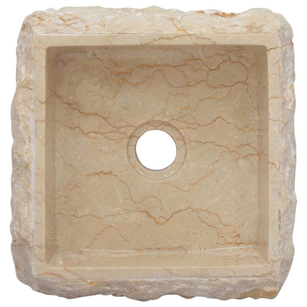 Umyvadlo krémové 30 x 30 x 13 cm mramor 149174