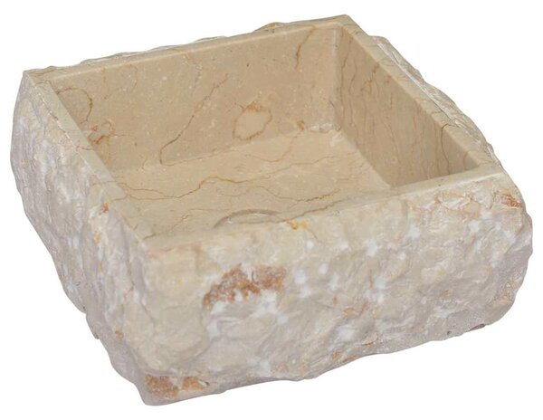 Umyvadlo krémové 30 x 30 x 13 cm mramor 149174