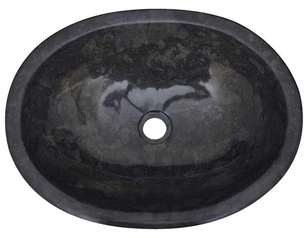 Umyvadlo černé 53 x 40 x 15 cm mramor 149172