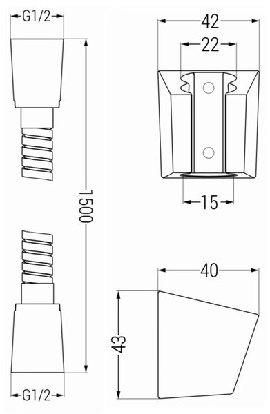 Mexen příslušenství - 1-bodový ruční sprchový set R-77, černá, 785776053-70