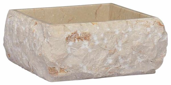 Umyvadlo krémové 30 x 30 x 13 cm mramor 149174