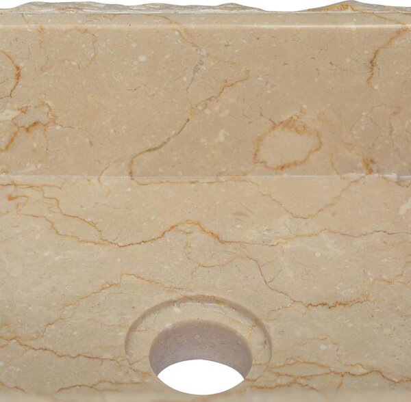 Umyvadlo krémové 30 x 30 x 13 cm mramor 149174