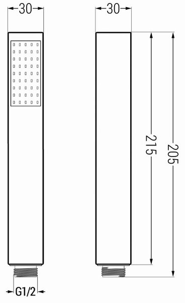 Mexen příslušenství - 1-bodový ruční sprchový set R-77, černá, 785776053-70