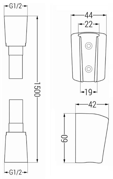 Mexen příslušenství - 1-bodový ruční sprchový set R-40, růžovo-zlatá, 785406052-60