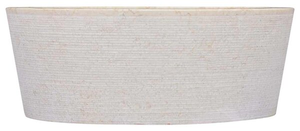 Umyvadlo krémové Ø 40 x 15 cm mramor 149177
