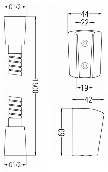 Mexen příslušenství - 1-bodový ruční sprchový set R-62, zlatá, 785626052-50