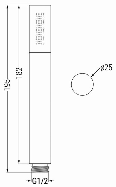 Mexen příslušenství - 1-bodový ruční sprchový set R-70, černá, 785706051-70