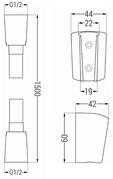 Mexen příslušenství - 1-bodový ruční sprchový set R-49, černá/zlatá, 785496052-75
