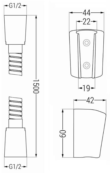 Mexen příslušenství - 1-bodový ruční sprchový set R-40, zlatá, 785406052-50