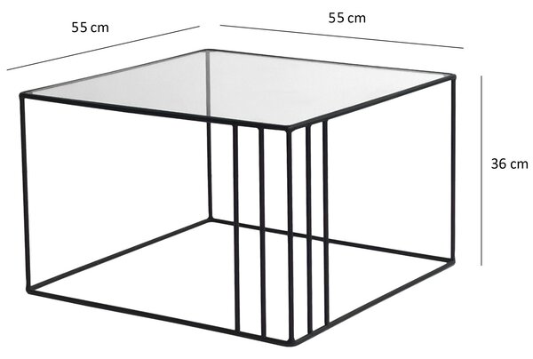 Kalune Design Konferenční stolek Outline černý/tvrzené sklo