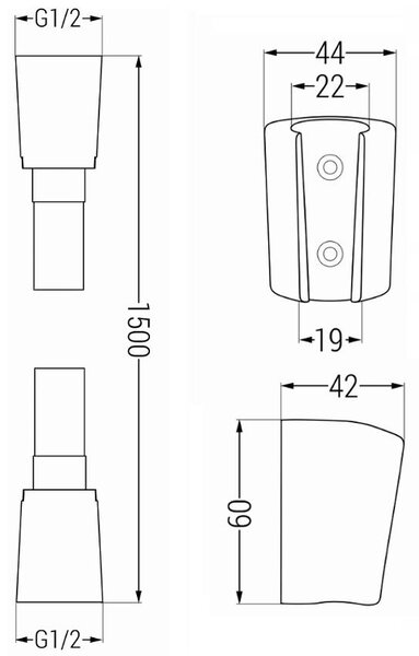 Mexen příslušenství - 1-bodový ruční sprchový set R-40, zlatá, 785406052-50