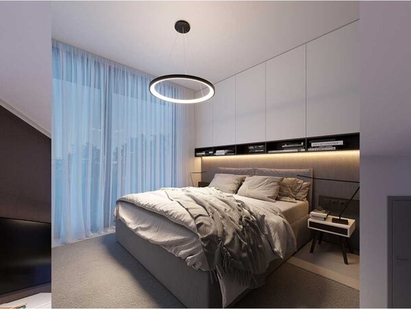LED2 3271853 BELLA SLIM P závěsné svítidlo LED D480mm 38W/2660lm 3000K/4000K černá