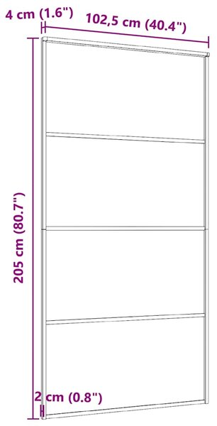 Posuvné dveře hliník a ESG sklo 102,5 x 205 cm černé 149481