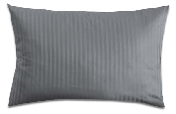XPOSE® Saténový povlak na polštář PRUHY - tmavě šedý 70x90 cm