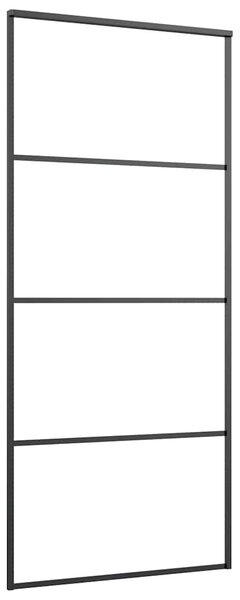 Posuvné dveře hliník a ESG sklo 90 x 205 cm černé 149480
