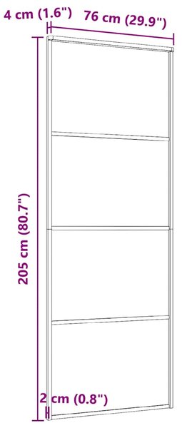 Posuvné dveře hliník a ESG sklo 76 x 205 cm černé 149479