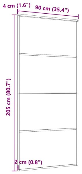 Posuvné dveře hliník a ESG sklo 90 x 205 cm černé 149480