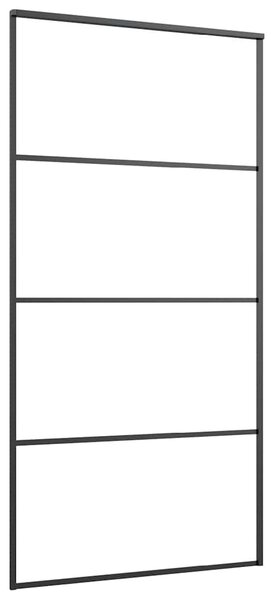 Posuvné dveře hliník a ESG sklo 102,5 x 205 cm černé 149481