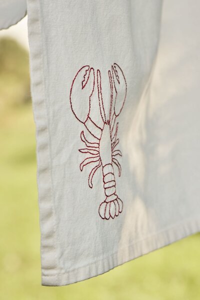 Bavlněná utěrka Crayfish Embroidered
