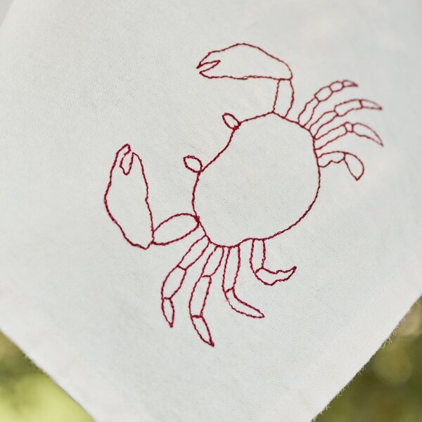Bavlněná utěrka Crab Embroidered