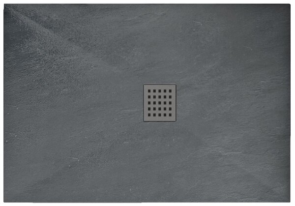 Rea GREY ROCK- Akrylátová sprchová vanička 80 x 100 x 3,5 cm + sifon, šedá, REA-K4582