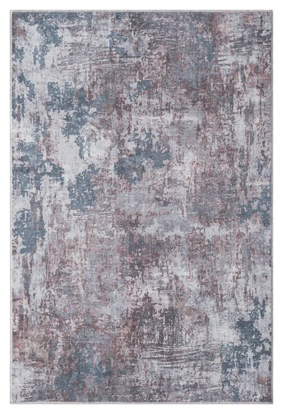 My Flair, Kusový koberec Avery grau/blau/braun – na ven i na doma, 120x180, šedá, chodba / předsíň
