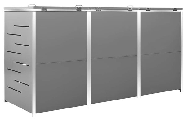 Přístřešek na tři popelnice 207 x 77,5 x 115 cm nerezová ocel 149556