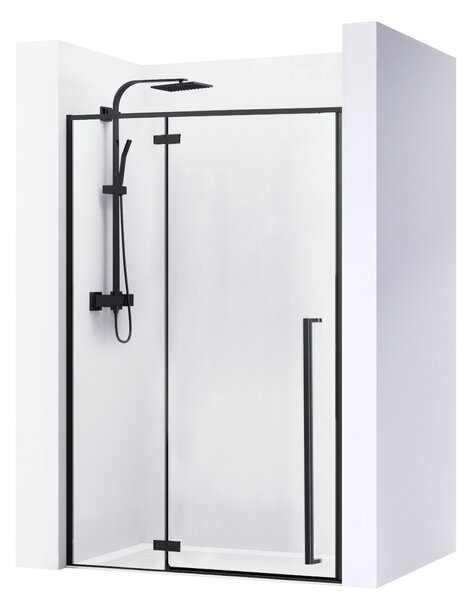 Rea - FARGO BLACK MAT sprchové dveře jednokřídlé 100 x 195 cm, čiré sklo, REA-K6330