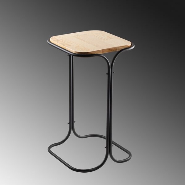 Kalune Design Odkládací stolek Shb-001-A z masivu černý/dub přírodní