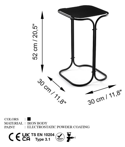 Kalune Design Odkládací stolek Shb-001-B černý