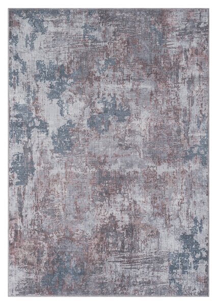 My Flair, Kusový koberec Avery grau/blau/braun – na ven i na doma, 120x180, šedá, chodba / předsíň