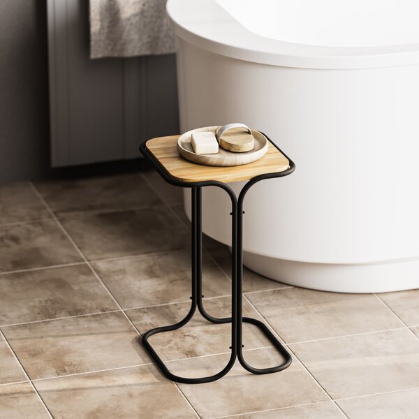 Kalune Design Odkládací stolek Shb-001-A z masivu černý/dub přírodní