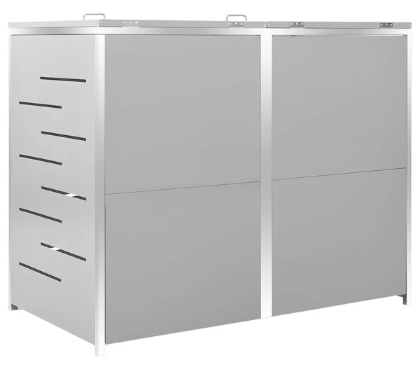 Přístřešek na dvě popelnice 138 x 77,5 x 115 cm nerezová ocel 149559