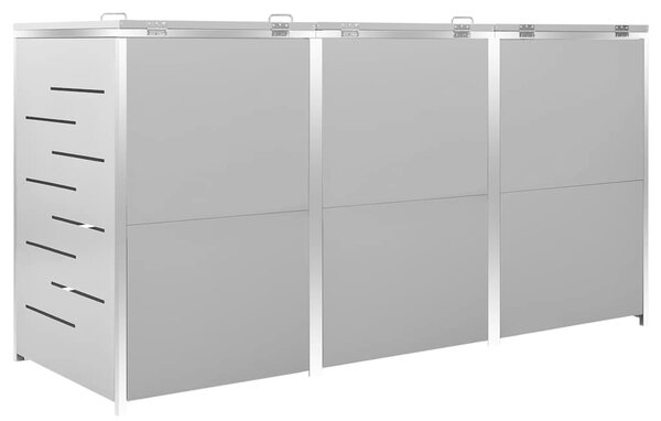 Přístřešek na tři popelnice 207 x 77,5 x 115 cm nerezová ocel 149560