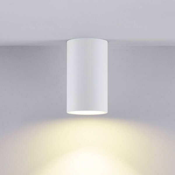 Deko-Light Svítidlo CAN, bílé, IP44, Ø 6 cm, kov, GU10, stmívatelný, Bílá / opál, Koupelna, Hliník