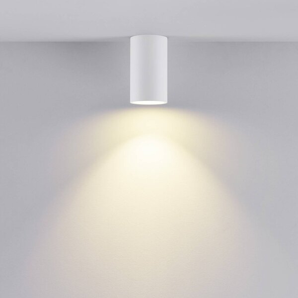 Deko-Light Svítidlo CAN, bílé, IP44, Ø 6 cm, kov, GU10, stmívatelný, Bílá / opál, Koupelna, Hliník